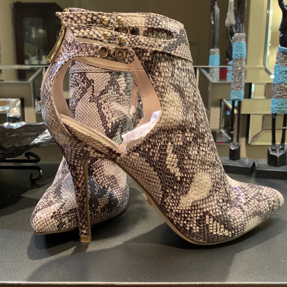 Snake skin booties